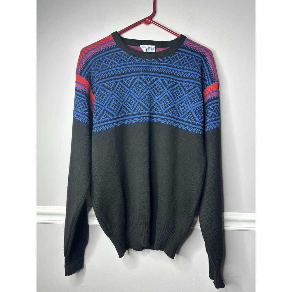 Vintage Meister Ski Sweater 80s Pullover‎ Wool Blend LARGE Hoodie Hong Kong EUC